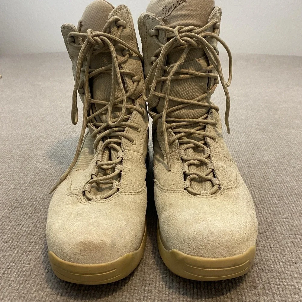 Danner Army Kinetic 8in Boots Mens Size 12D Tan Leather Combat Tactical Military
